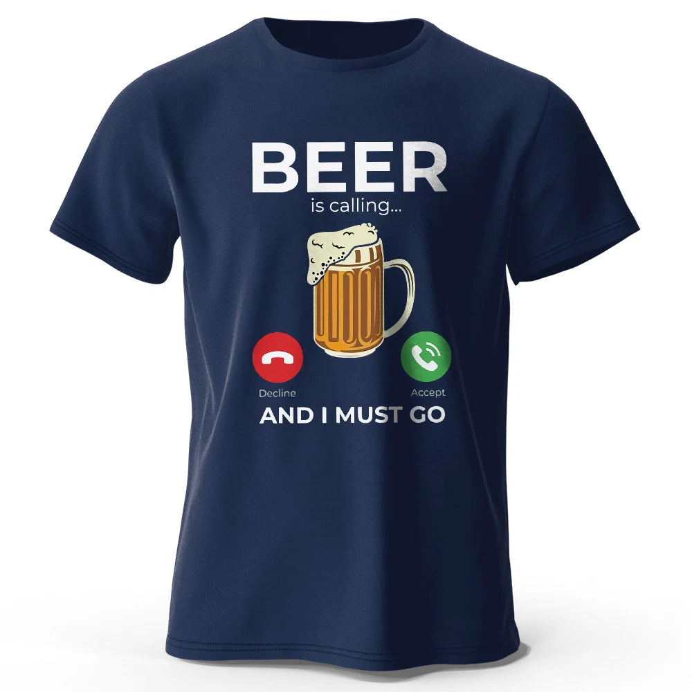 Beer Is Calling – Oversized Unisex Cotton T-Shirt