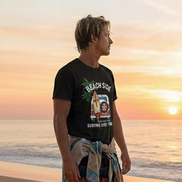 Vintage Surf Badge – 100% Cotton Unisex T-Shirt